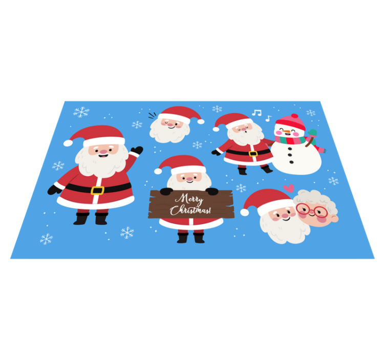 Christmas placemats featuring santa characters - TenStickers