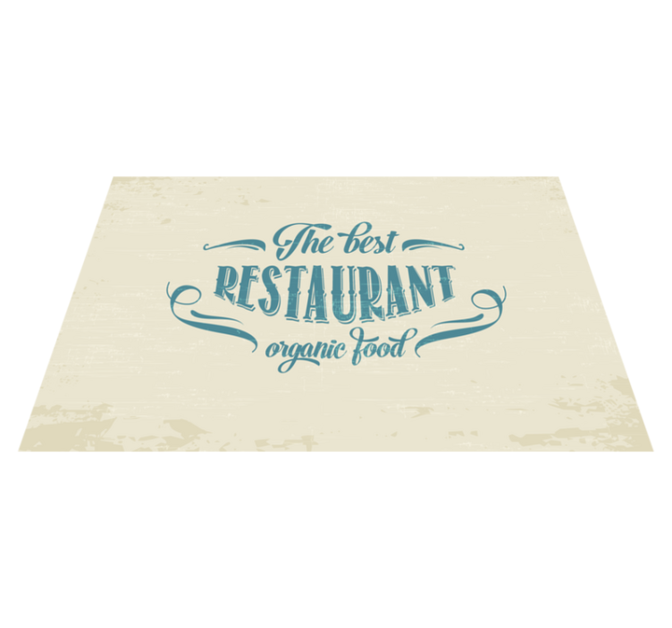 Placemat with quote restaurant organic food - TenStickers