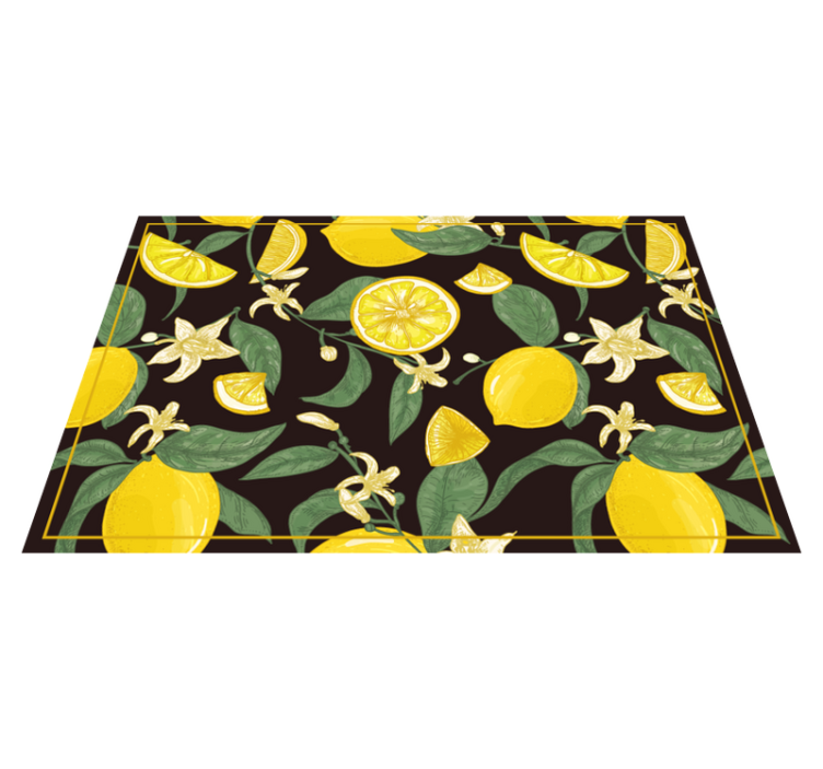 Original placemats lemon and floral design - TenStickers
