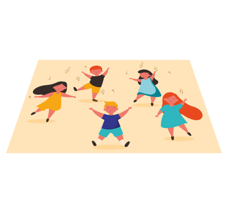 Children placemats joyful dancing kids - TenStickers