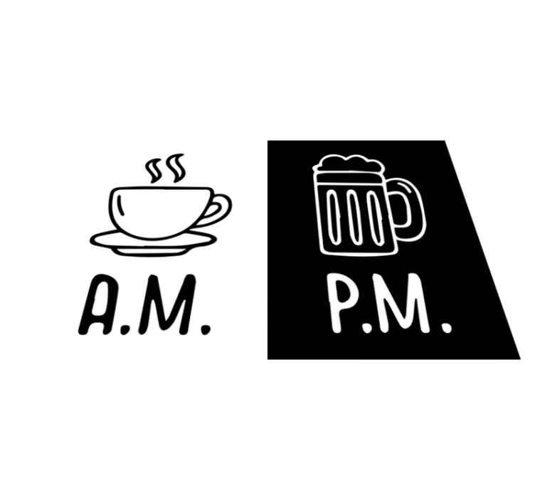 Placemat with quote coffee beer contrast - TenStickers