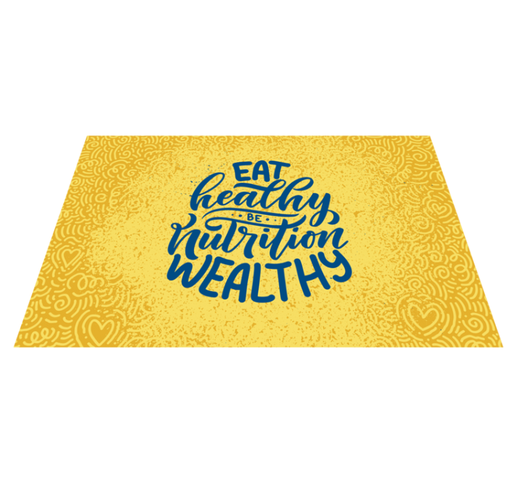 Placemat with quote healthy nutrition wealth - TenStickers