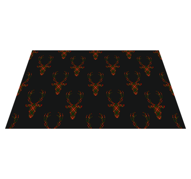 Christmas placemats plaid reindeer silhouettes - TenStickers