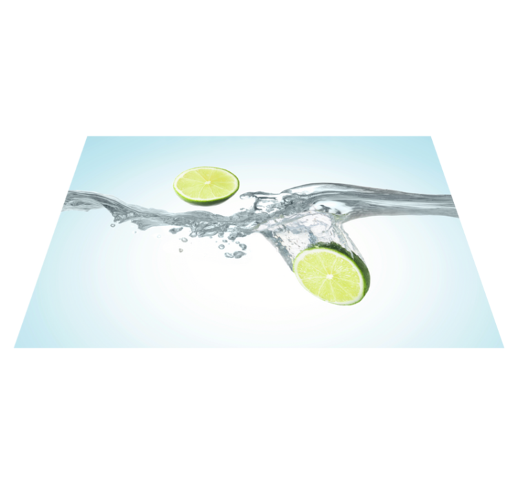 Textured placemats sliced limes splash - TenStickers