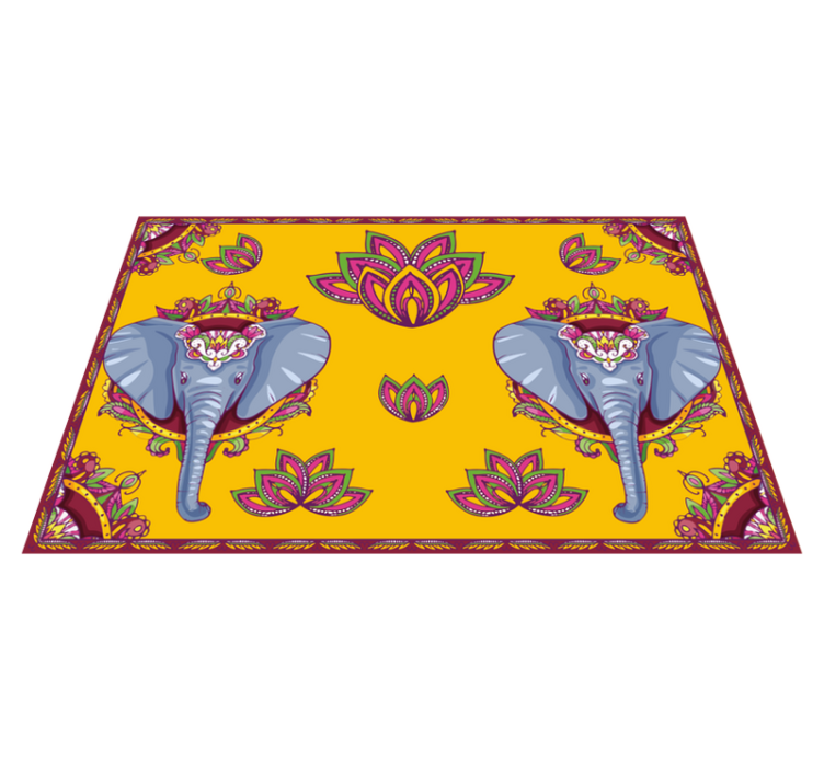 Original placemats elephant floral designs - TenStickers