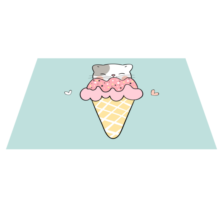Children placemats cute cat ice cream design - TenStickers
