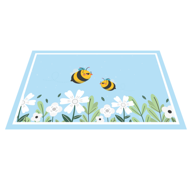 Children placemats cheerful bees in flight - TenStickers