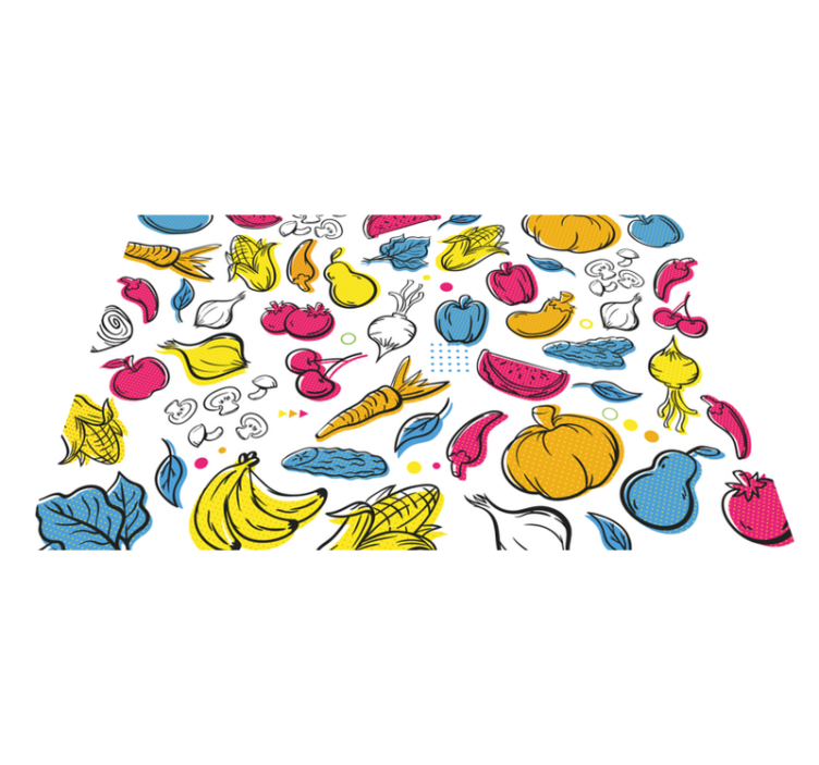 Original placemats colorful vegetable designs - TenStickers