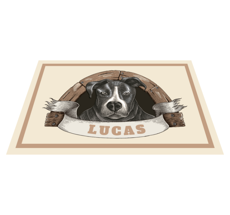 Dog in a draw Personalised placemats - TenStickers
