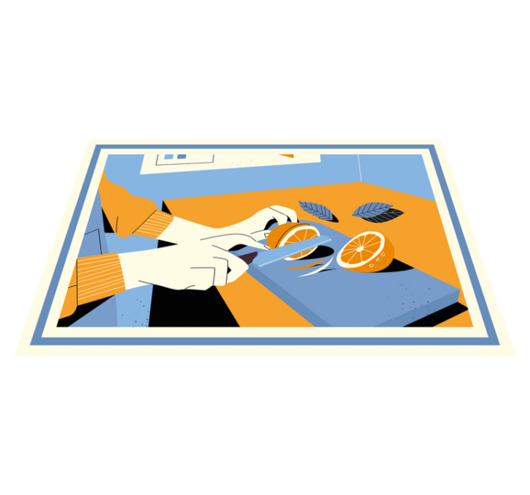 Modern placemats for slicing fresh oranges - TenStickers