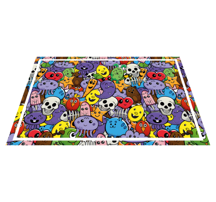 Children placemat colorful cartoon characters - TenStickers