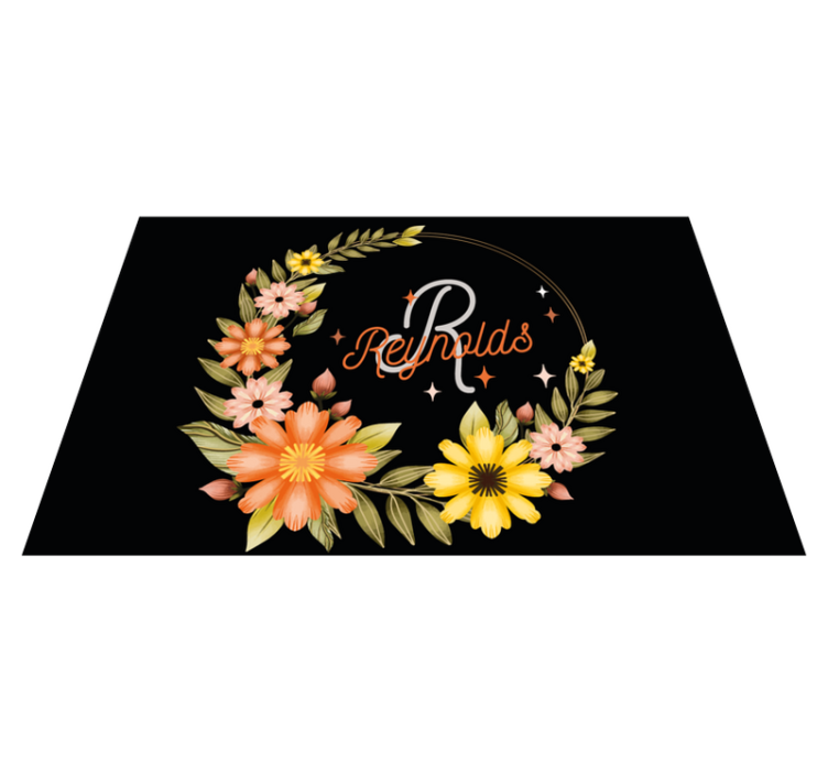 Personalizable placemats personalized floral arrangement - TenStickers
