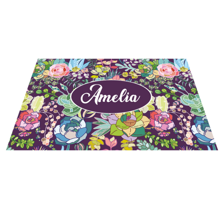 Personalisable placemats with floral custom design - TenStickers
