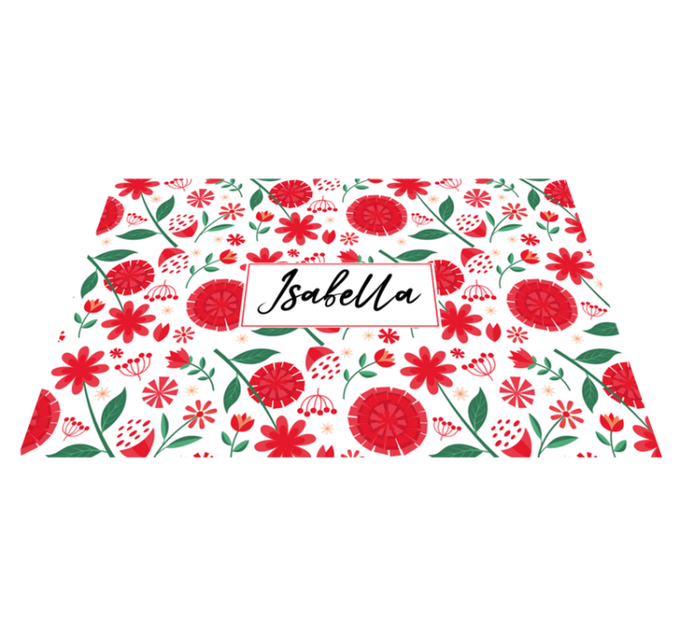 Personalisable placemats floral name art - TenStickers