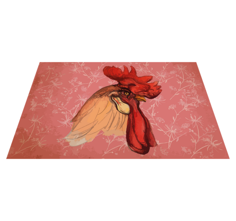 Original placemats rooster head artwork - TenStickers