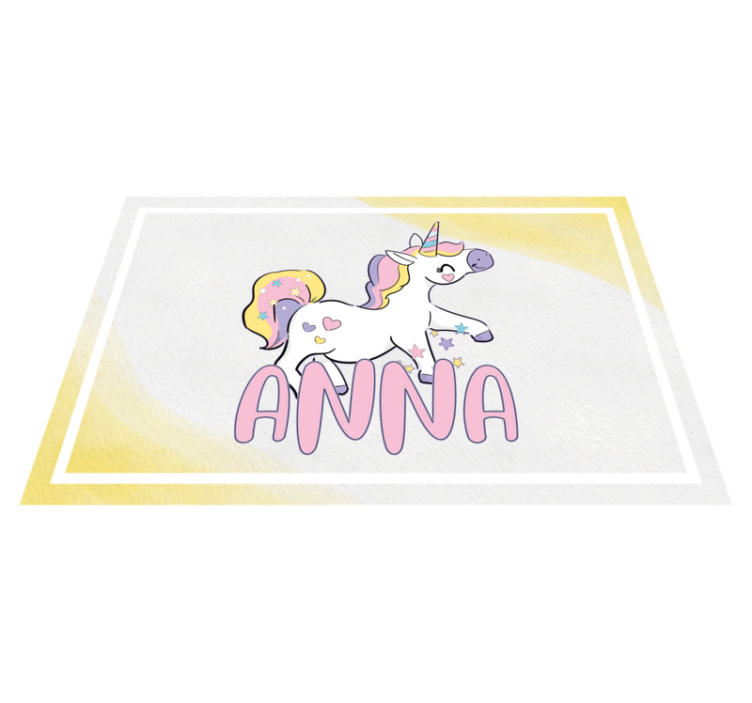 Children placemats unicorn with hearts - TenStickers