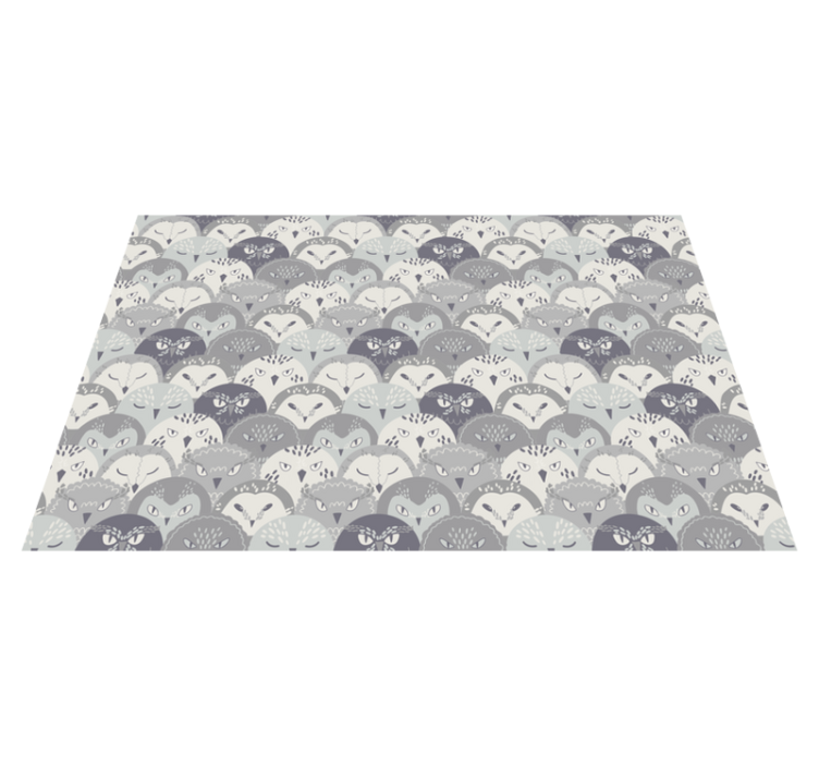 Gray owls in pattern original placemats - TenStickers