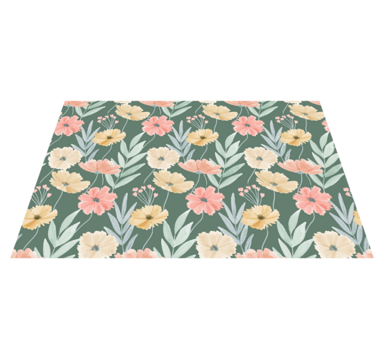 Original placemats floral design on green background - TenStickers