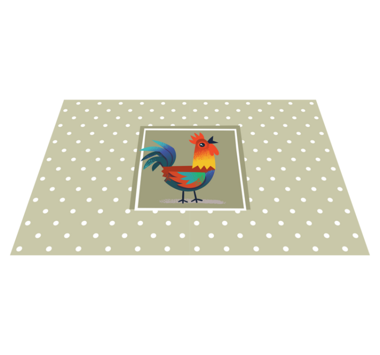 Children placemats with colorful rooster art - TenStickers
