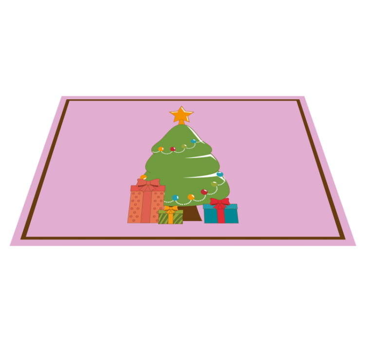 Christmas placemats featuring a colorful christmas tree - TenStickers