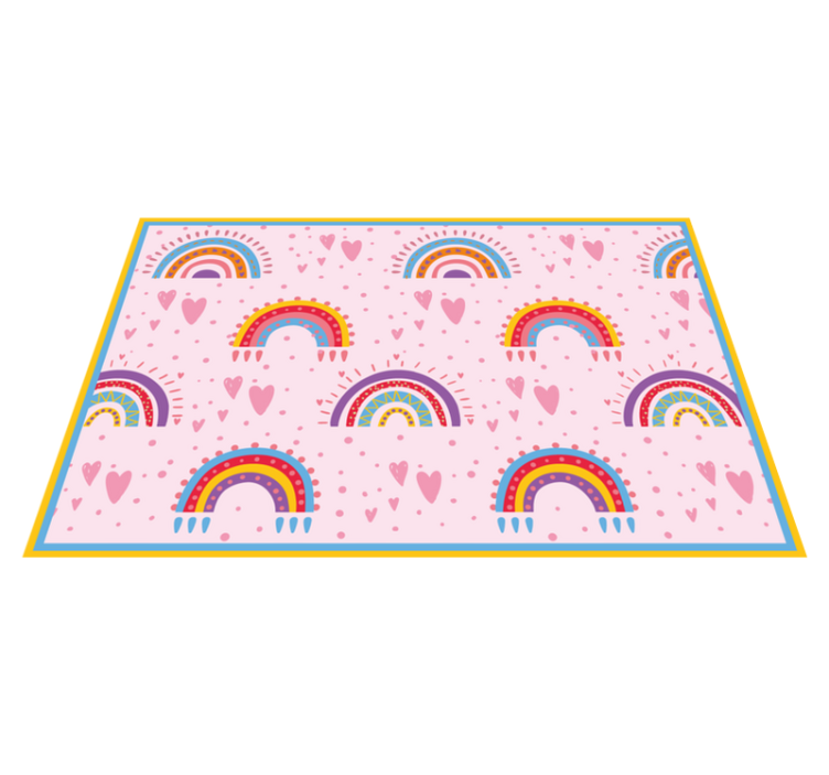 Pink dots rainbows children placemats - TenStickers
