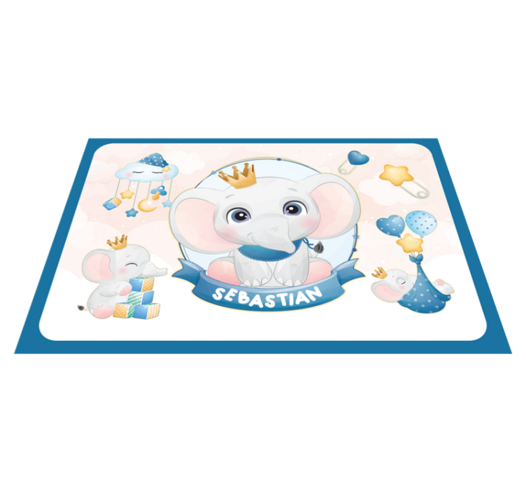 Children placemats cute elephant design - TenStickers