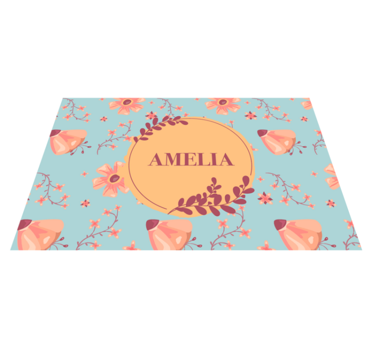 Personalisable placemats botanical personalized name - TenStickers