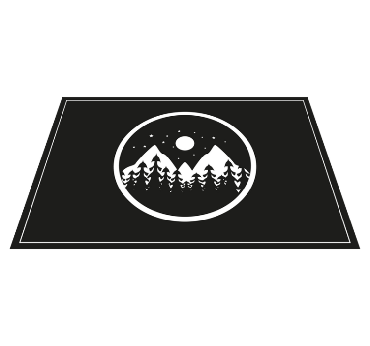 Modern placemats mountain landscape circle - TenStickers
