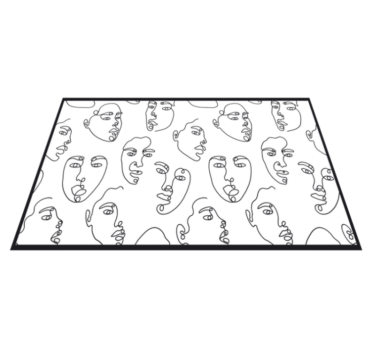 Line art faces pattern modern placemats - TenStickers
