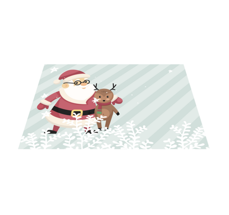 Christmas placemats santa with reindeer - TenStickers