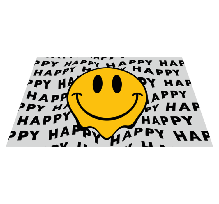Placemats with quote happy smiley face - TenStickers