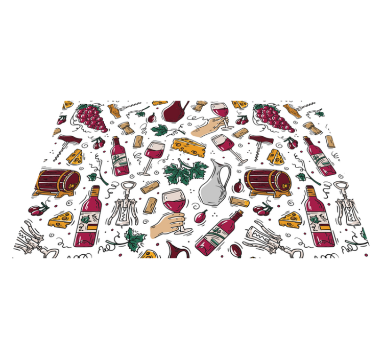 Original placemats for wine and cheese lovers - TenStickers