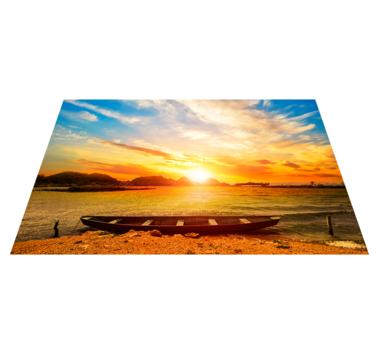 Modern placemats sunset over river - TenStickers