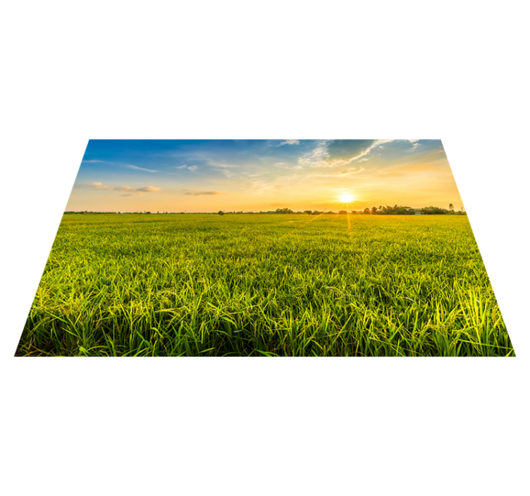 Sunset rice field personalisable placemats - TenStickers