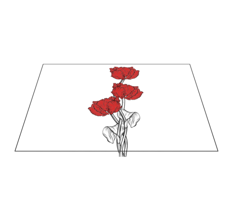 Original placemats red floral design - TenStickers