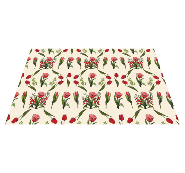 Original placemats red bowl floral design - TenStickers