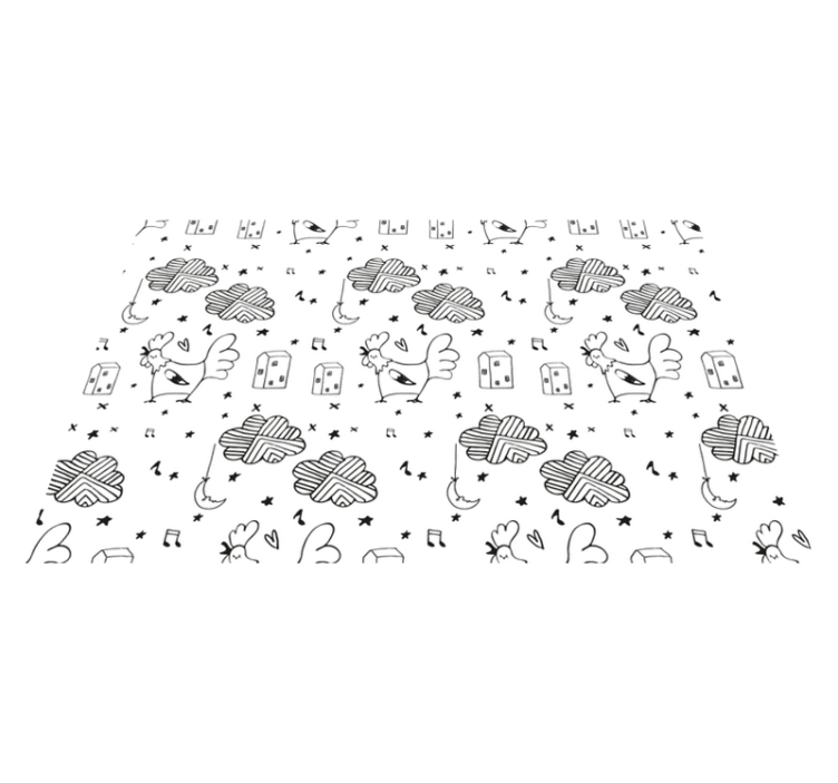 Black & white chicken 'nordic' style placemats - TenStickers
