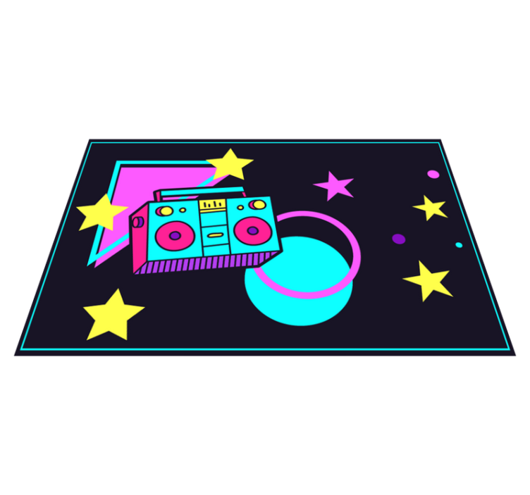 Original placemats colorful retro boom box - TenStickers