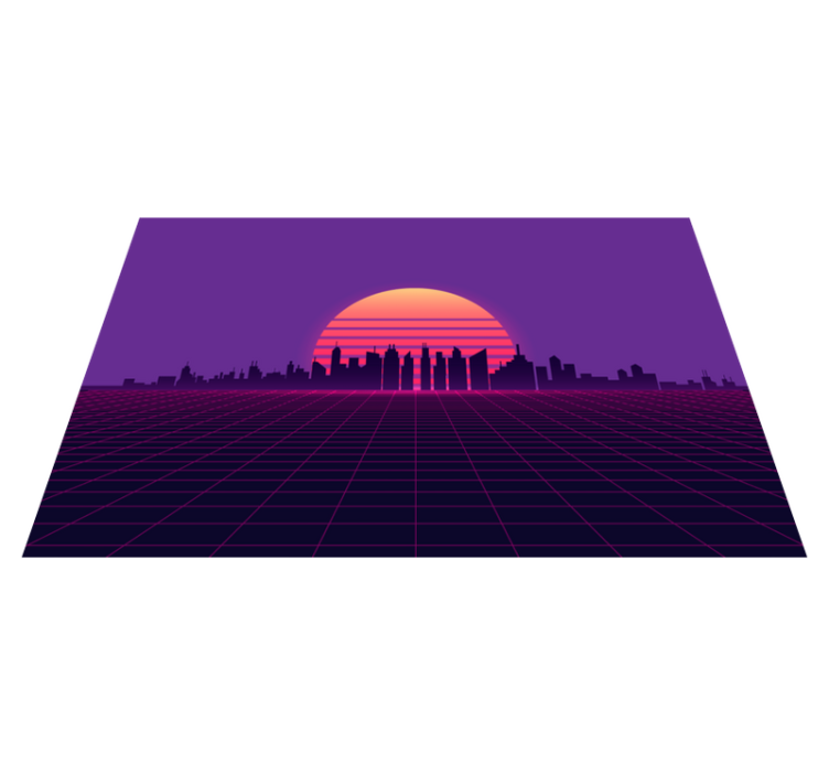 Modern placemats sunset skyline view - TenStickers