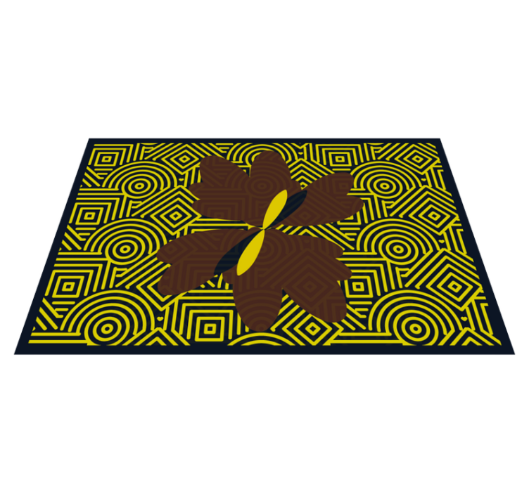 Textured placemats abstract geometric flower - TenStickers