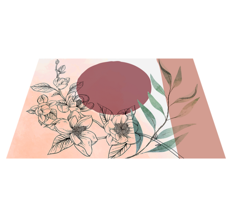 Modern placemats with floral minimalist design - TenStickers