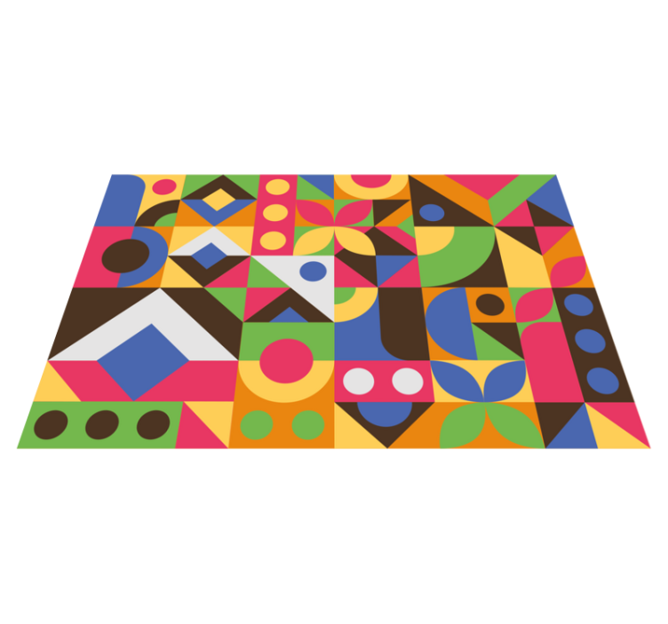 Modern placemats with vibrant geometric design - TenStickers