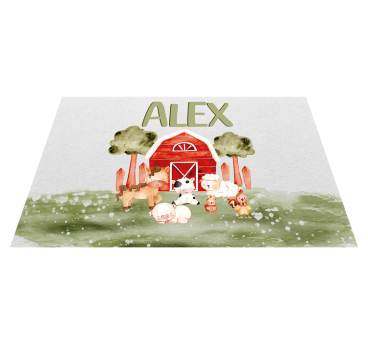 Watercolor cute farm home placemats - TenStickers