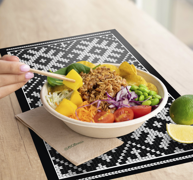 Textured placemats with classic knit design - TenStickers