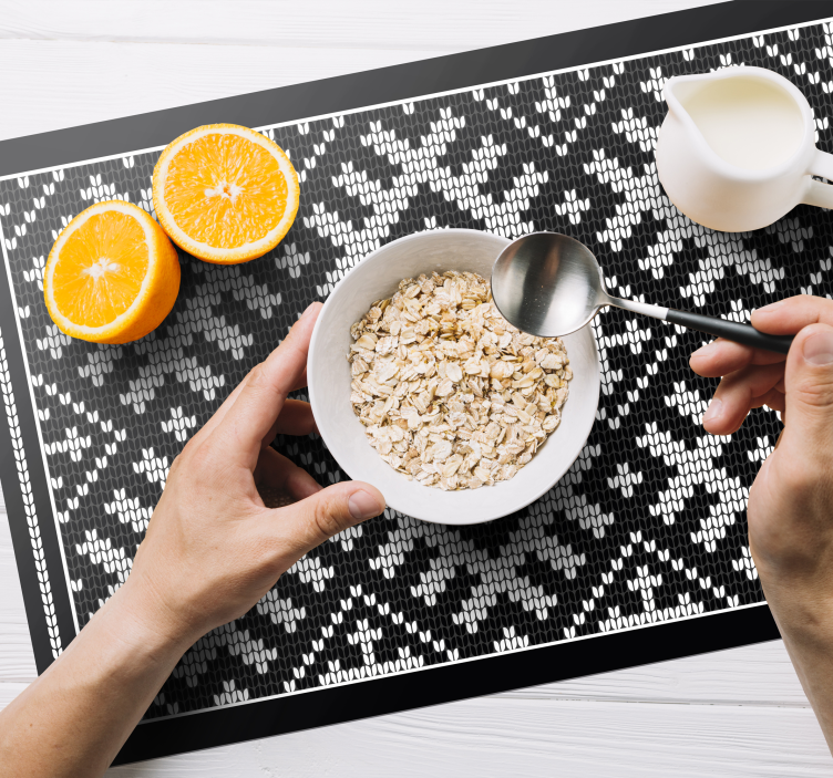 Textured placemats with classic knit design - TenStickers