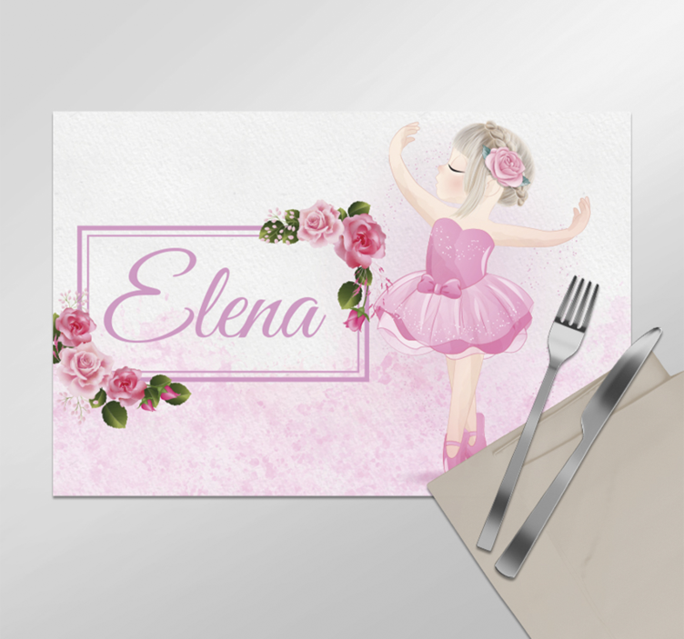 Ballet dancer Personalised placemat - TenStickers