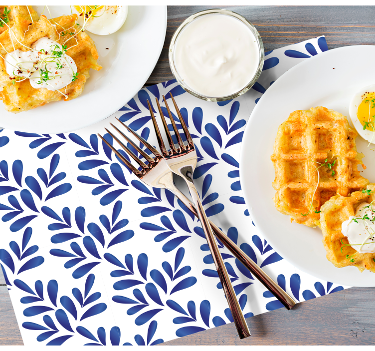Blue porcelain elegant placemats - TenStickers