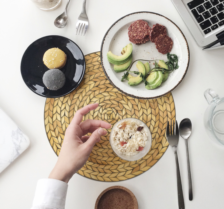 Circular wicker textured placemat  - TenStickers