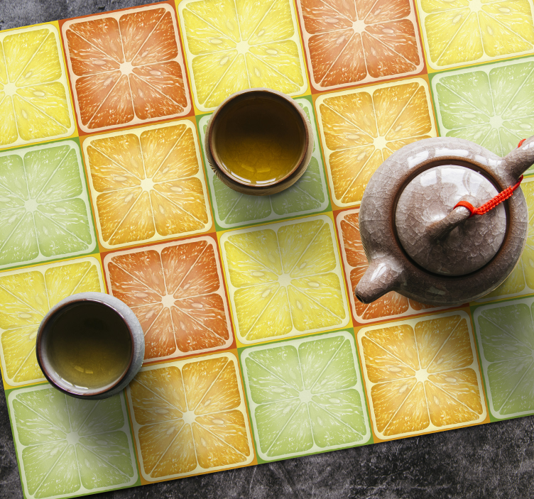Citrus Squares colourful placemats - TenStickers