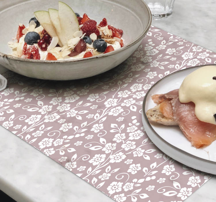 Elegant flowers pattern floral placemats - TenStickers